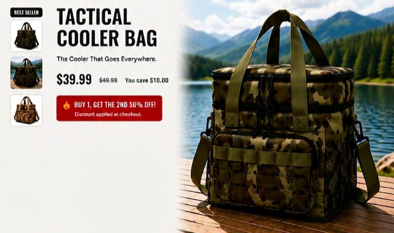 Tactical Camo Cooler Bag — Picnic, Outdoor, Food Delivery And More.